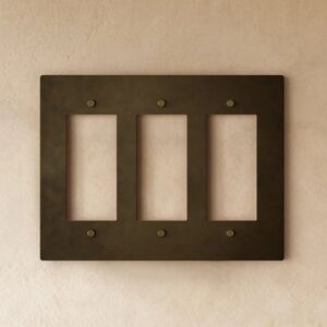 Residence Supply 3-Gang Brass Switch/Outlet Plate - Vintage Brass w/ Patina